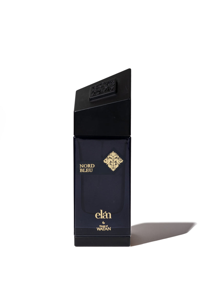 Nord Bleu by House of Watan, 100ml navy Eau de Parfum bottle on white