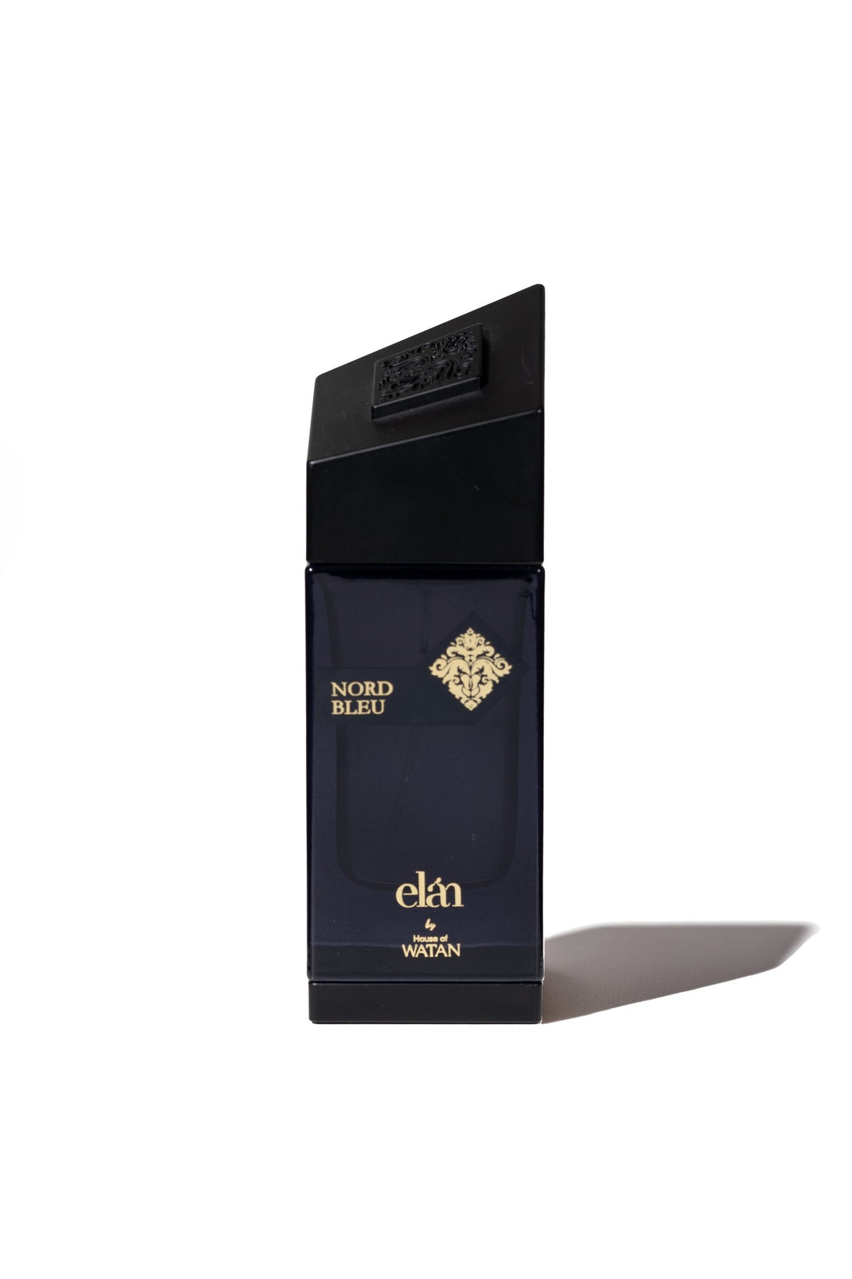 Nord Bleu by House of Watan, 100ml navy Eau de Parfum bottle on white