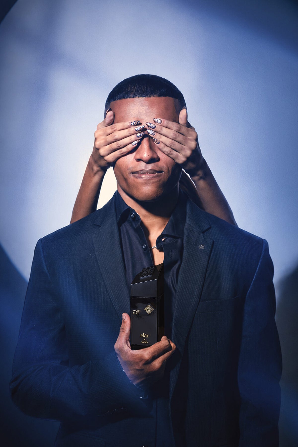 Nord Bleu unisex Eau de Parfum editorial portrait, House of Watan