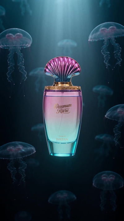 Oceanum Rare by House of Watan film: a sea queen rises from the deep with the shell-capped bottle